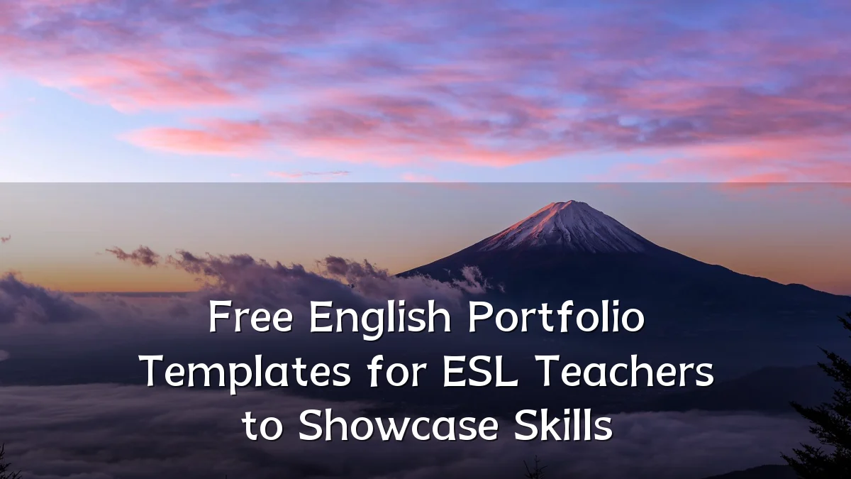 Free English Portfolio Templates for ESL Teachers to Showcase Skills