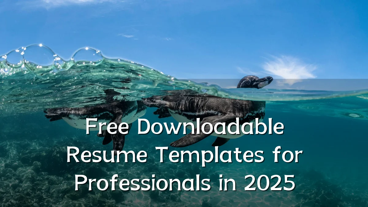 Free Downloadable Resume Templates for Professionals in 2025